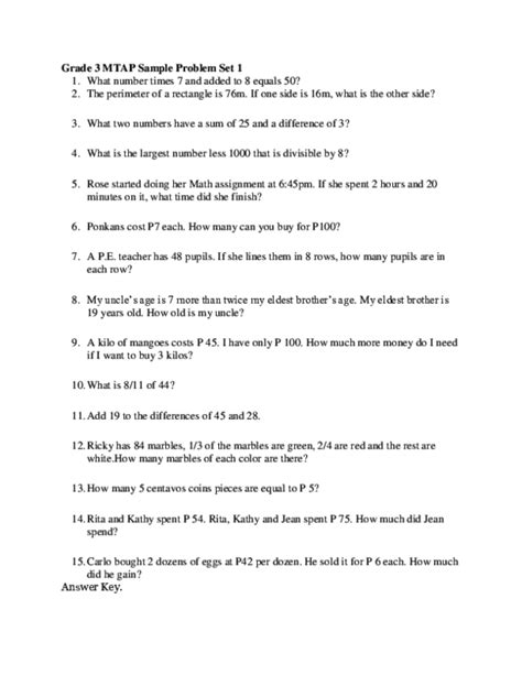 Grade 3 MTAP Problems .